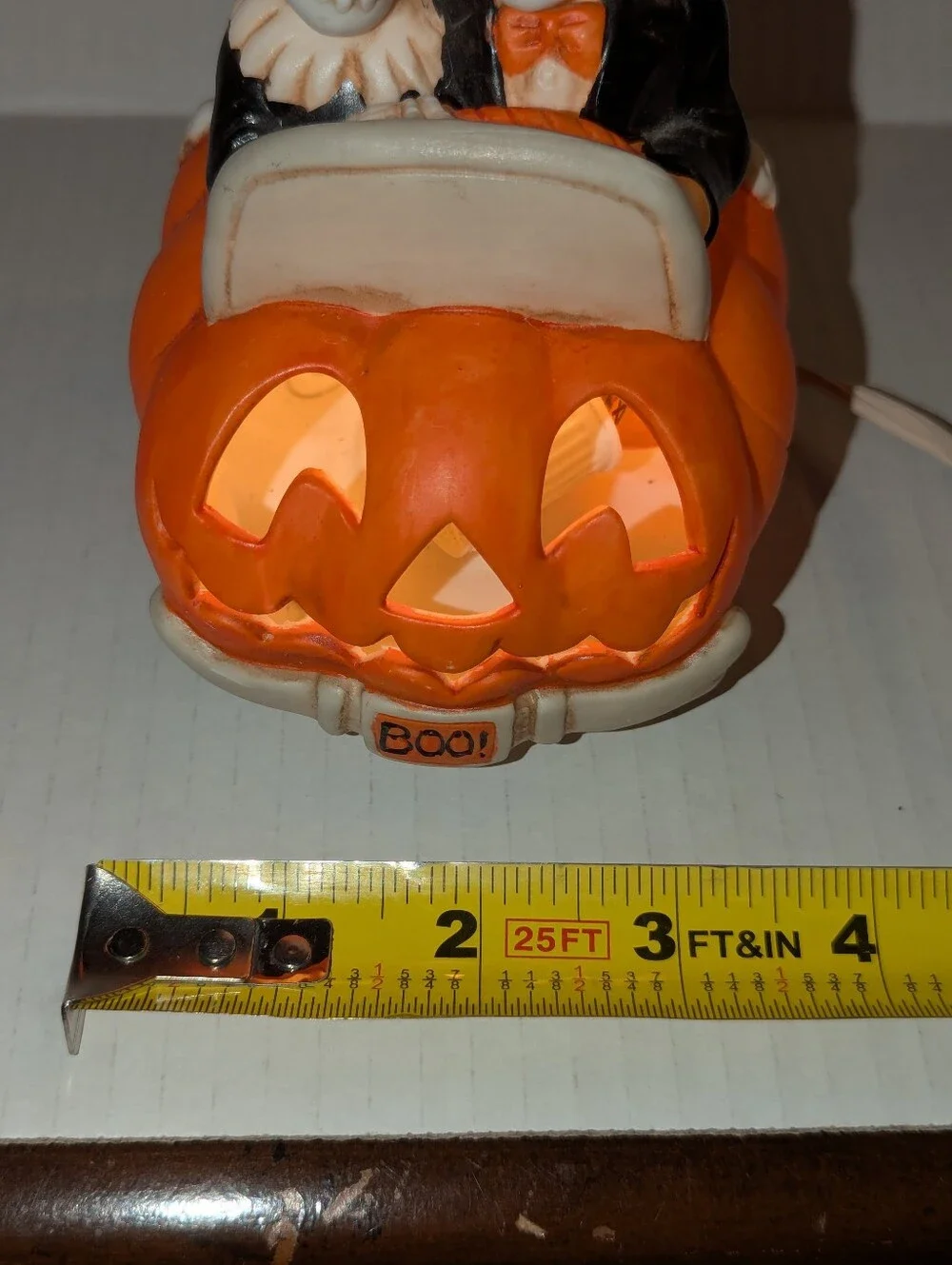 Halloween Skeleton Couple Pumpkin Car Light Up VTG 1990 Enesco Mark Cook